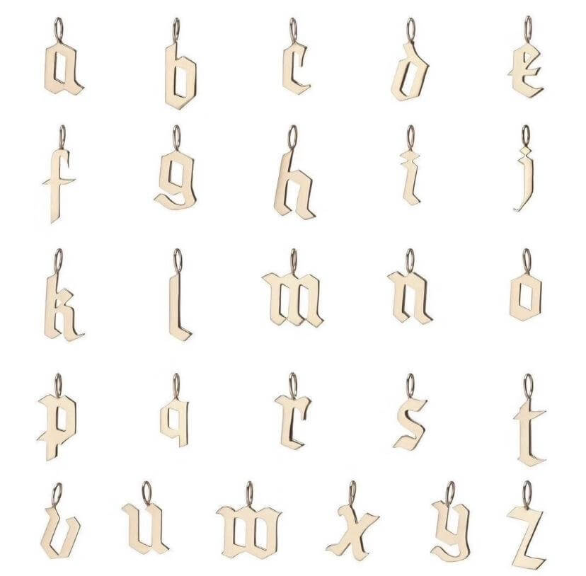 Old English Letter Necklace (18k gold) - Luna Alaska Jewelry