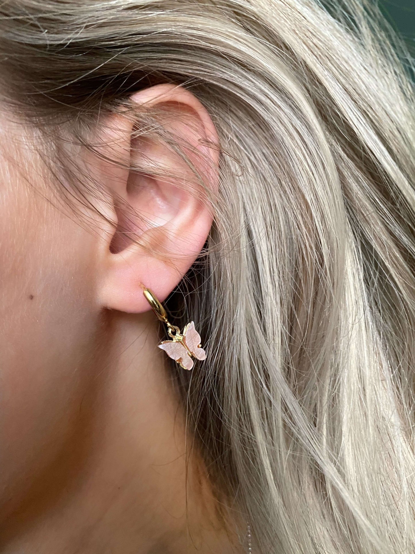 Creamsicle Butterfly Huggies - Luna Alaska Jewelry