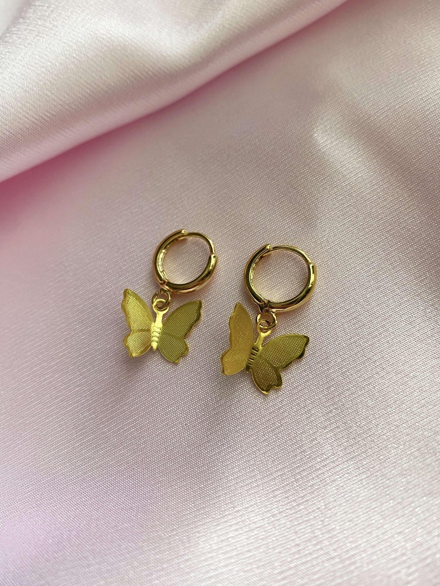 Flutter Away Butterfly Huggies (Gold) - Luna Alaska Jewelry