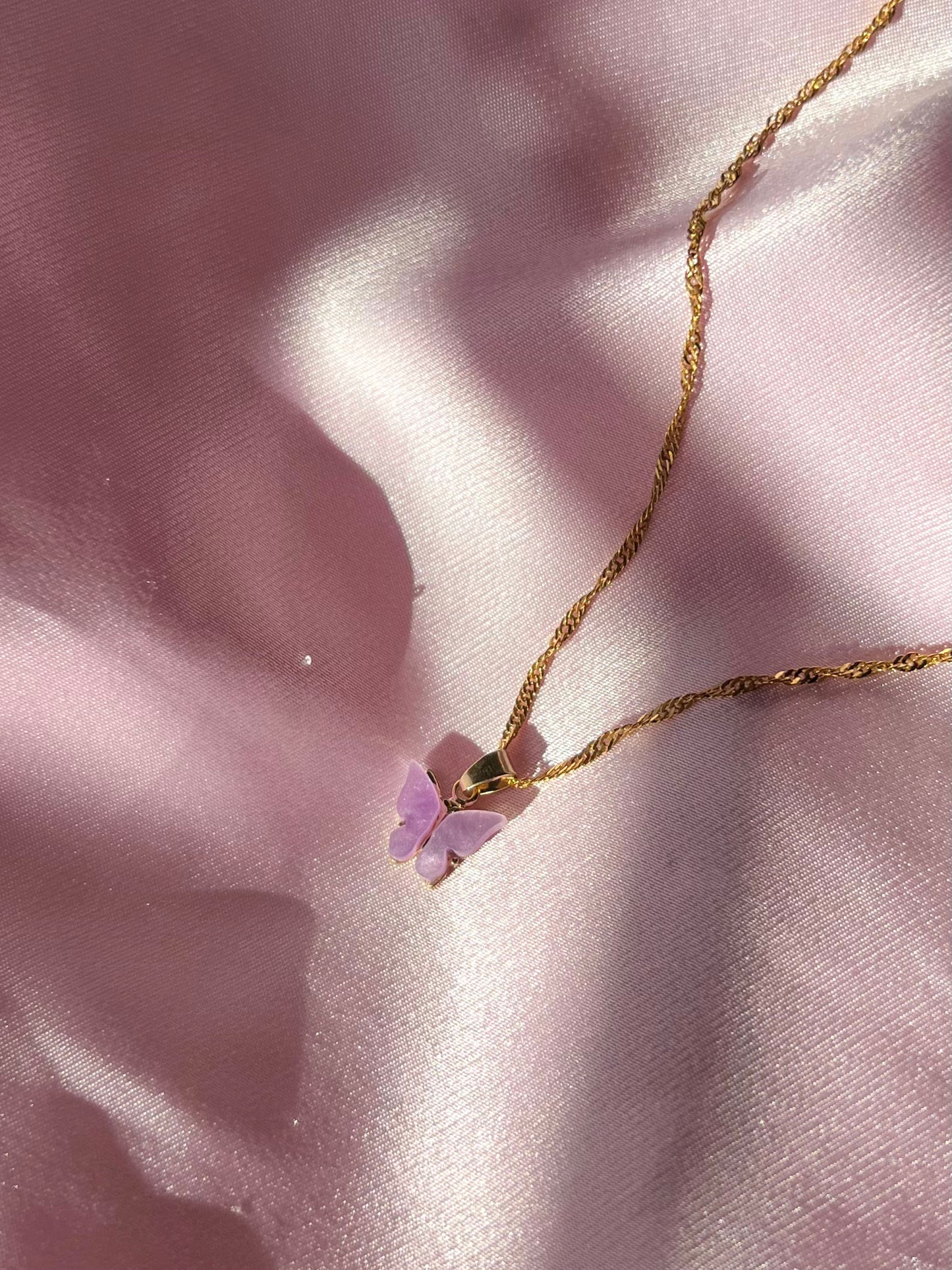Violet Butterfly Necklace