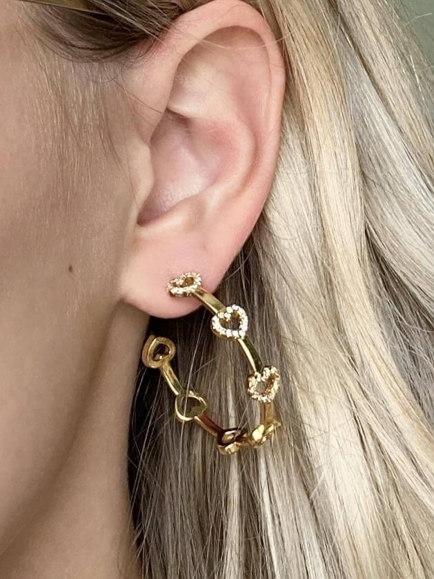 Sweetheart Hoops (24k gold) - Luna Alaska Jewelry