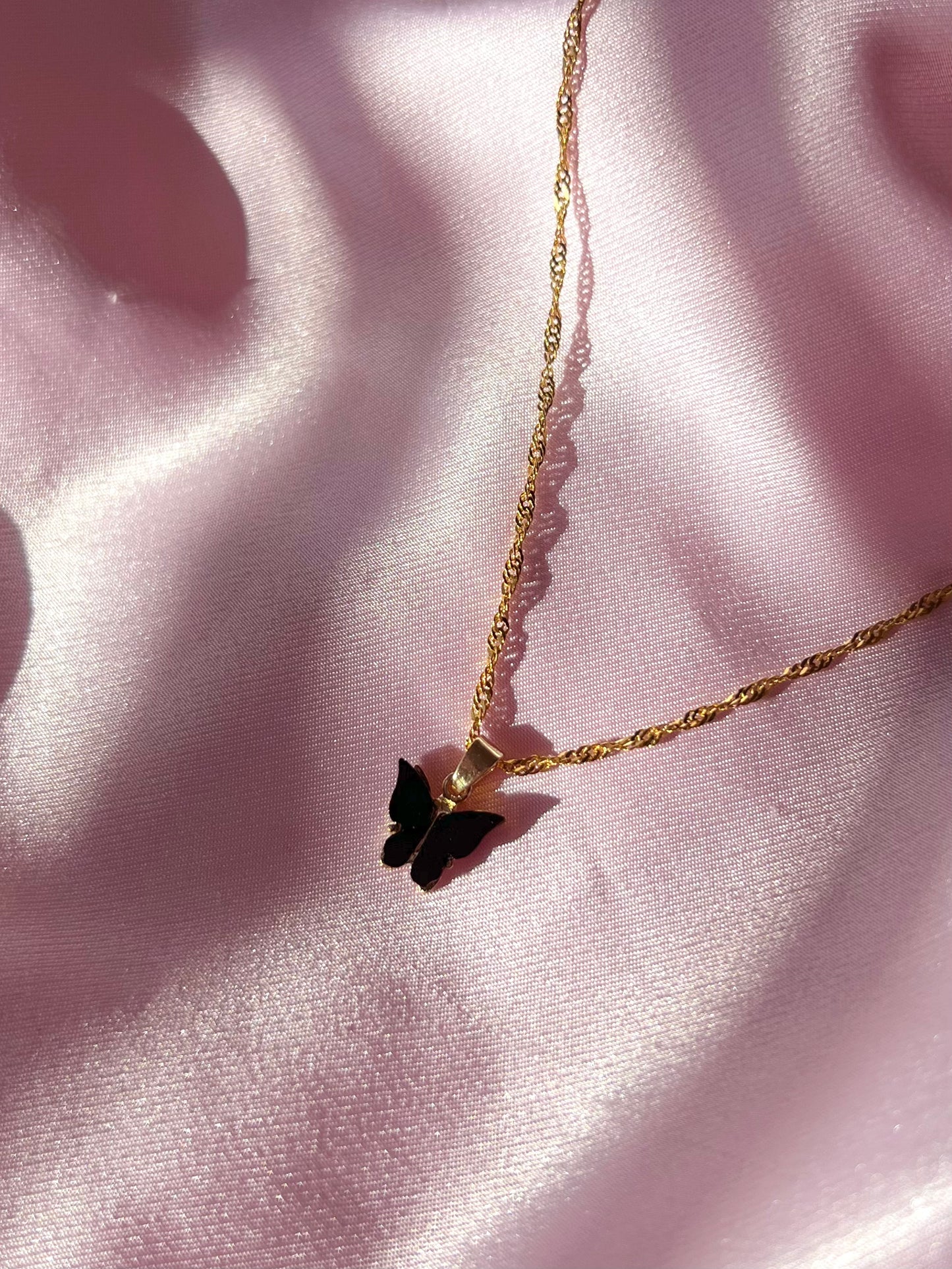 Onyx Butterfly Necklace