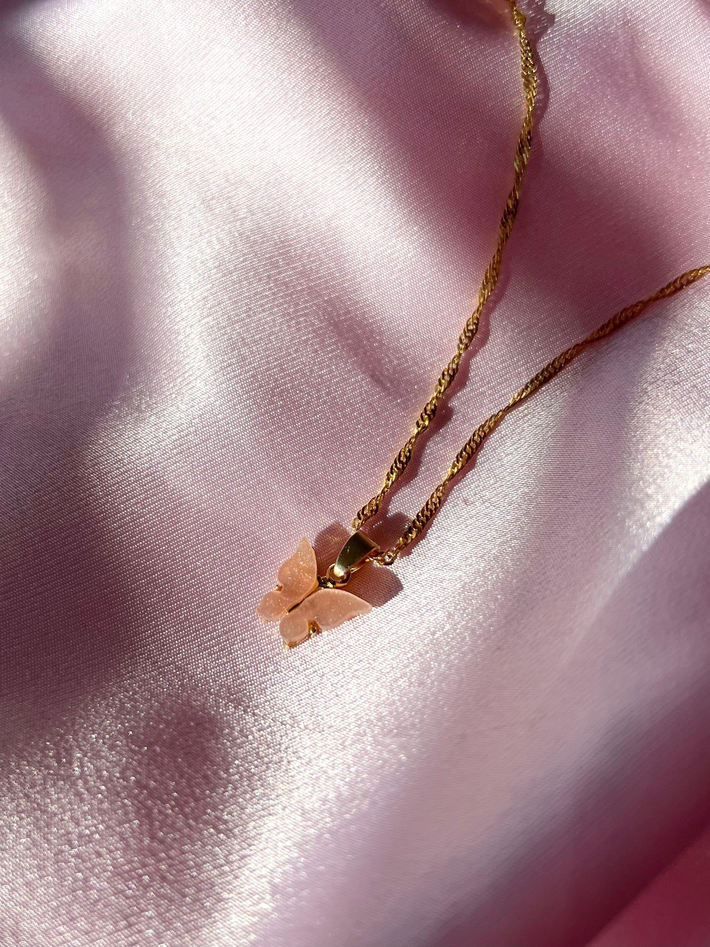 Creamsicle Butterfly Necklace