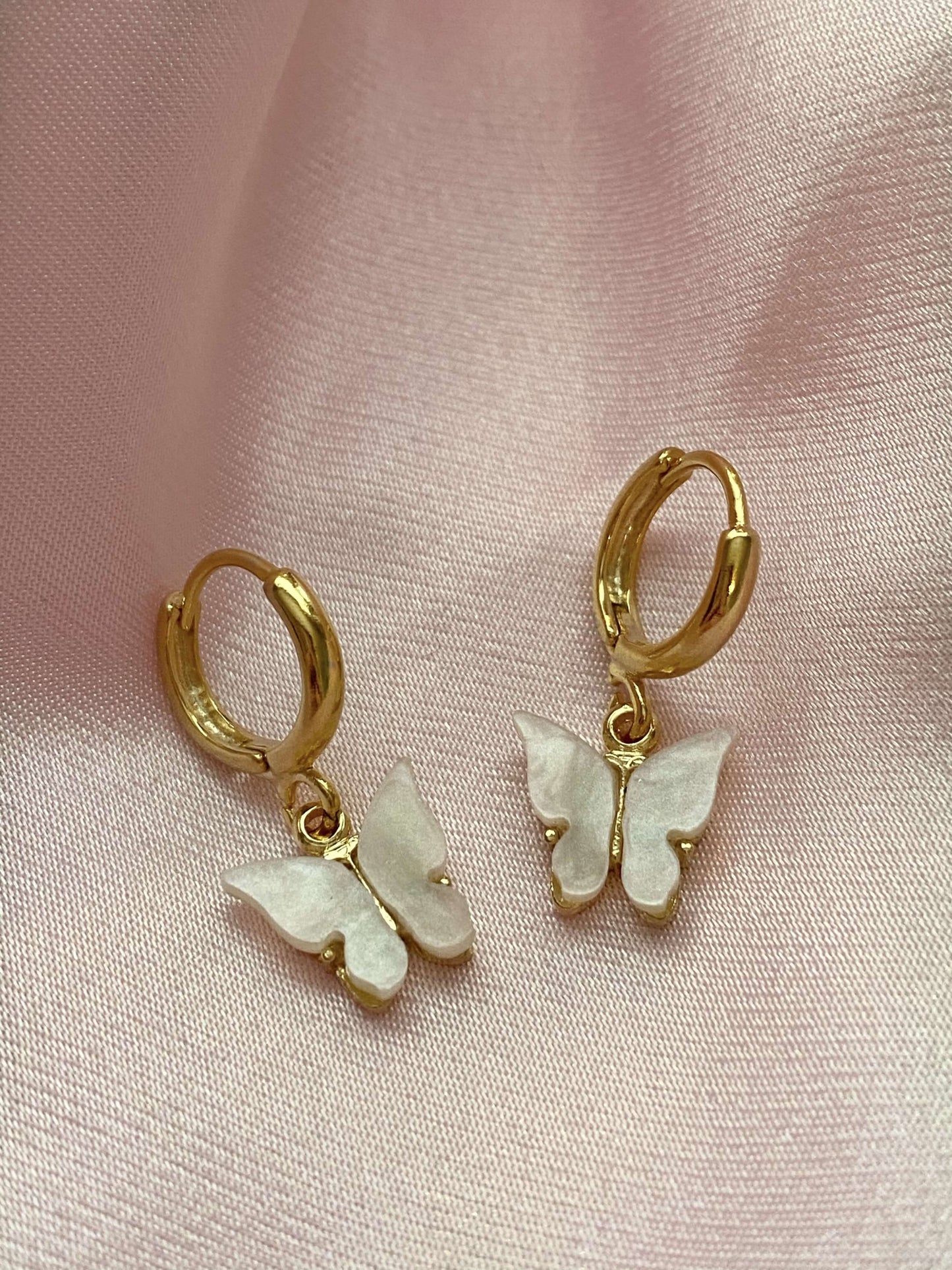 Pearl Butterfly Huggies - Luna Alaska Jewelry