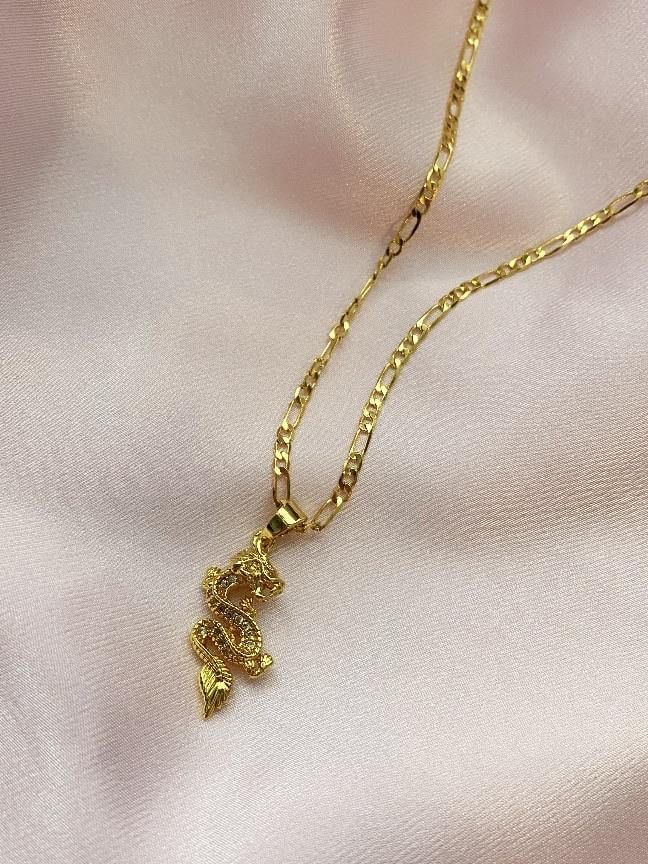Haku Dragon Necklace (18k gold) - Luna Alaska Jewelry