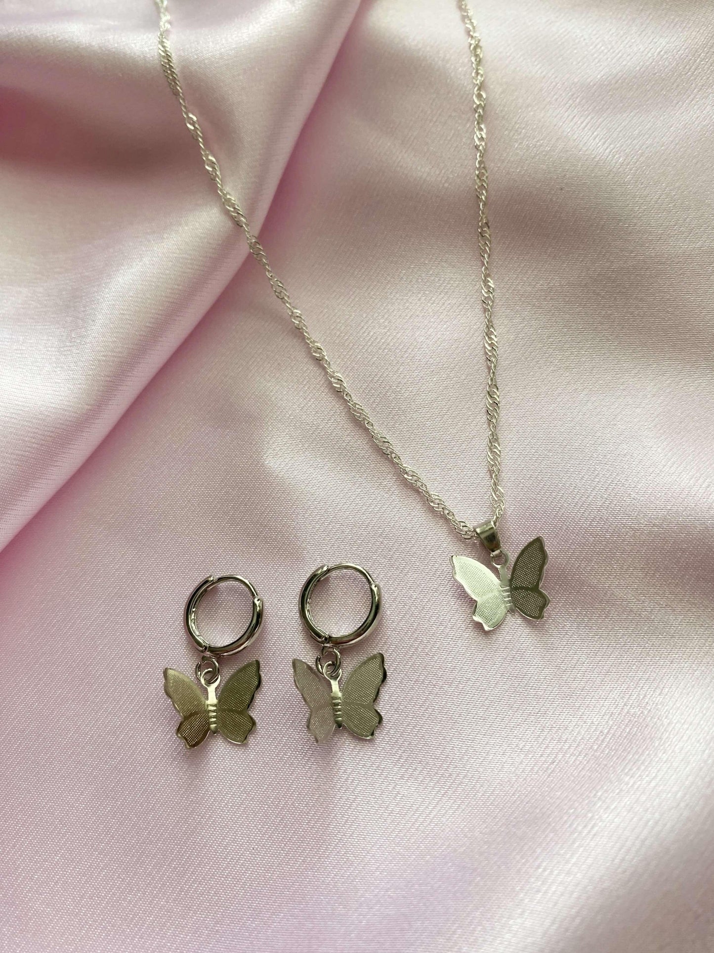 Flutter Away Butterfly Huggies (Silver) - Luna Alaska Jewelry