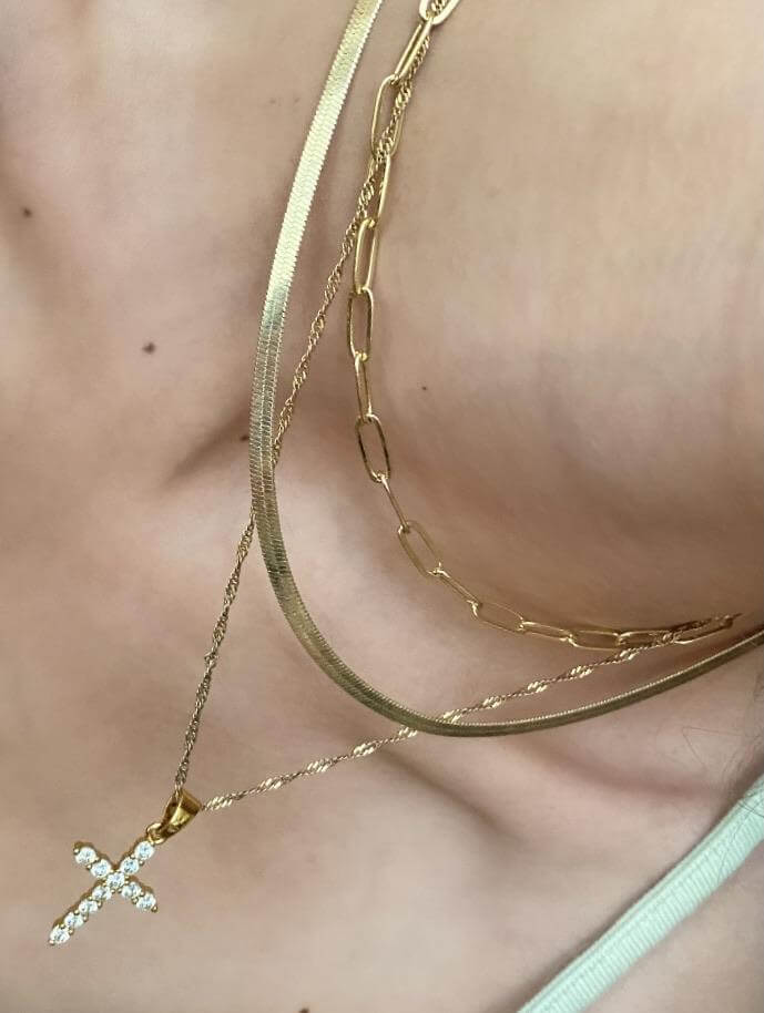Herringbone Necklace (24k gold) - Luna Alaska Jewelry