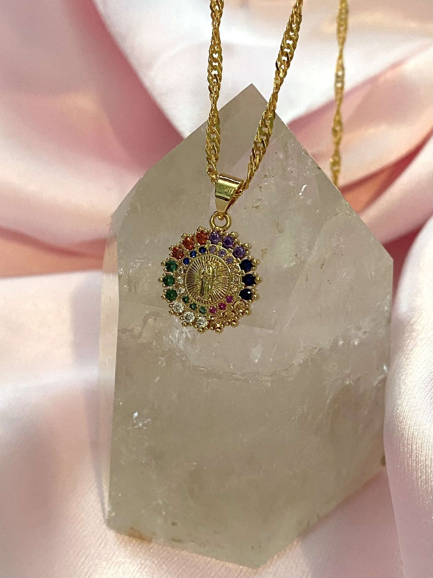 Mary Icon Necklace (18k gold) - Luna Alaska Jewelry
