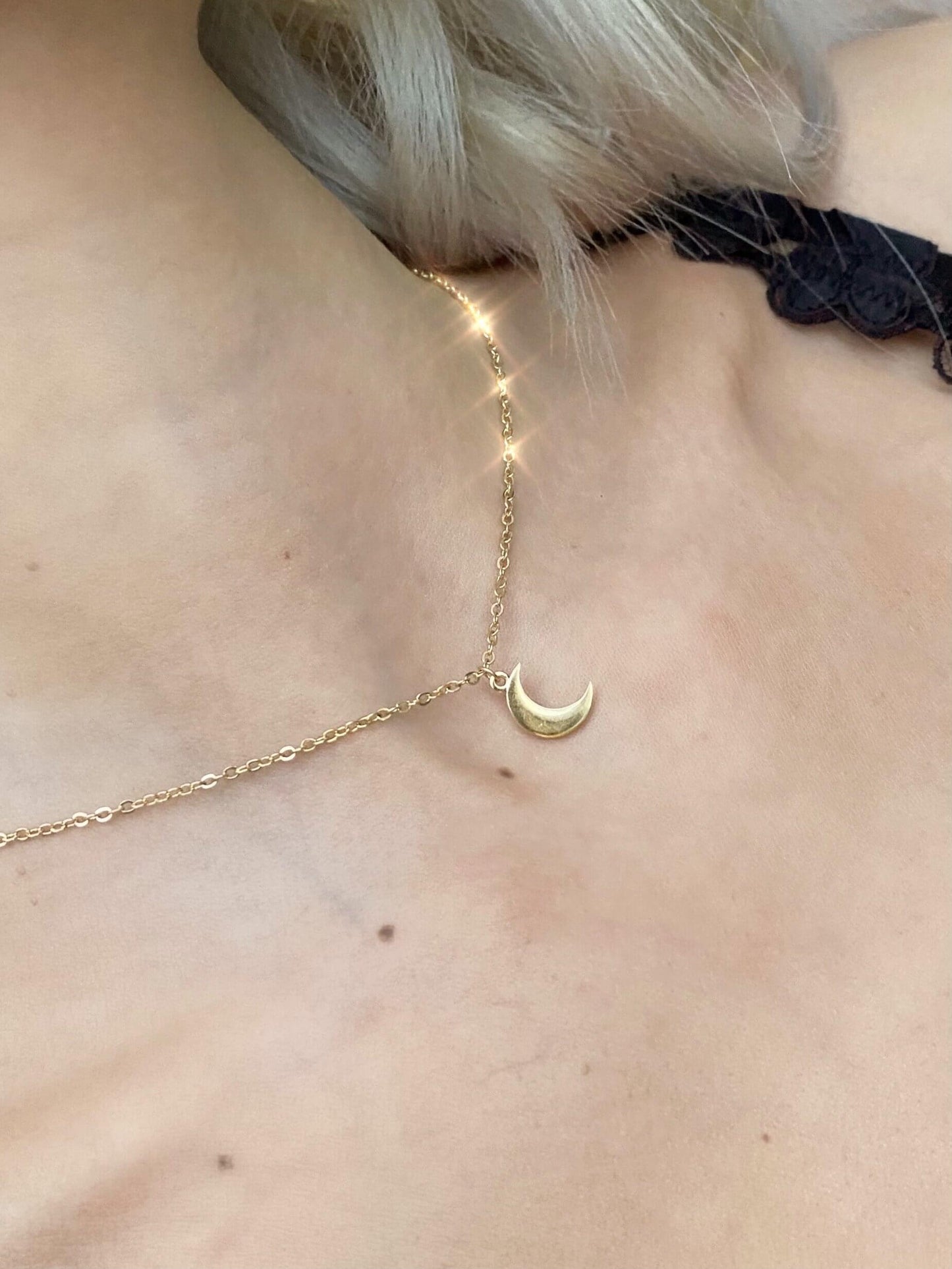 Crescent Moon Choker - Luna Alaska Jewelry
