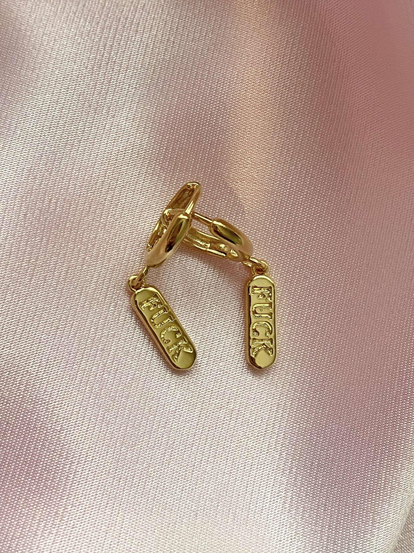Don’t F*ck With Me Huggies (18k gold) - Luna Alaska Jewelry