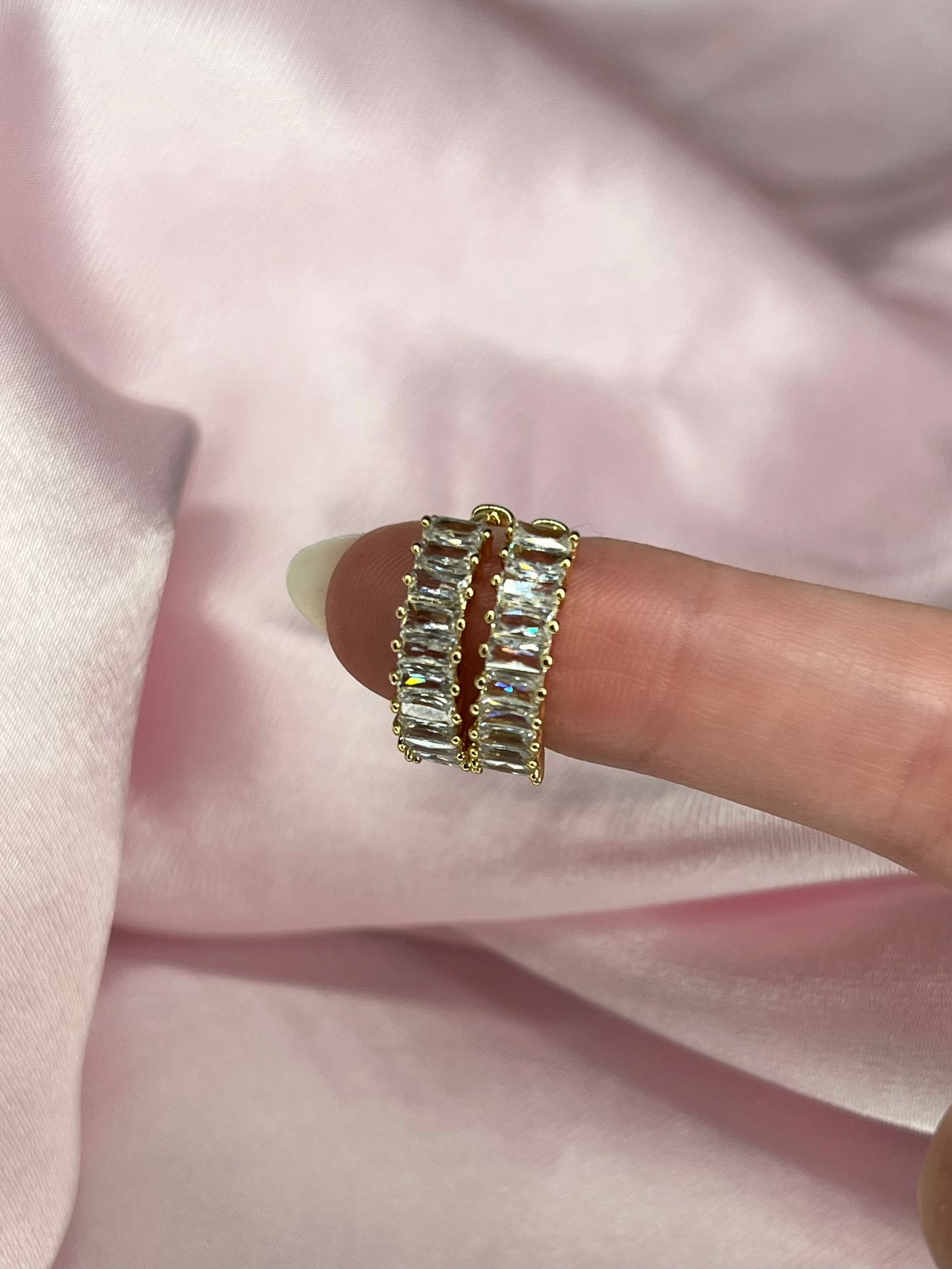 Tennis Club Baguette Huggies - Luna Alaska Jewelry