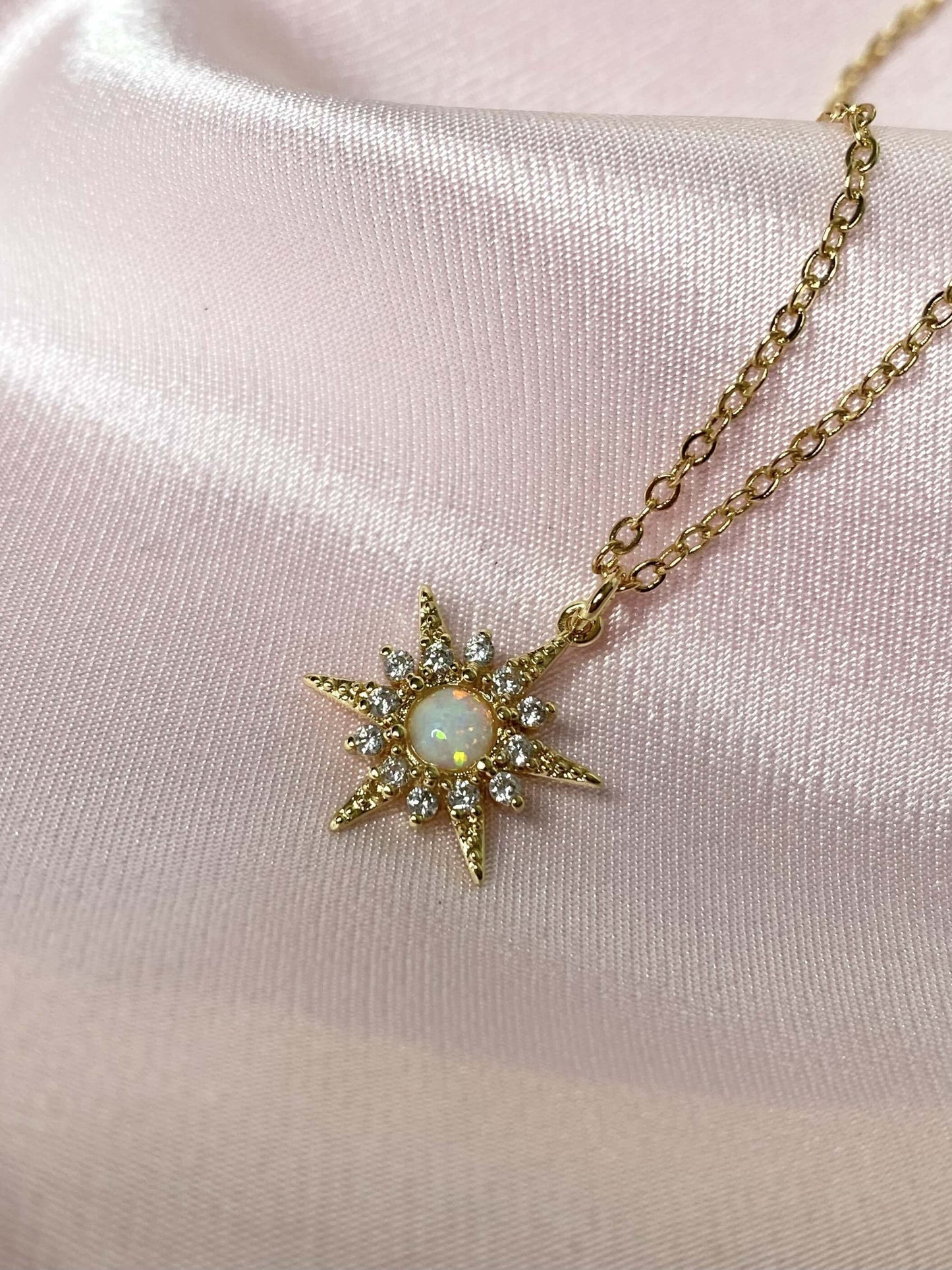 Starburst Necklace (14k gold) - Luna Alaska Jewelry