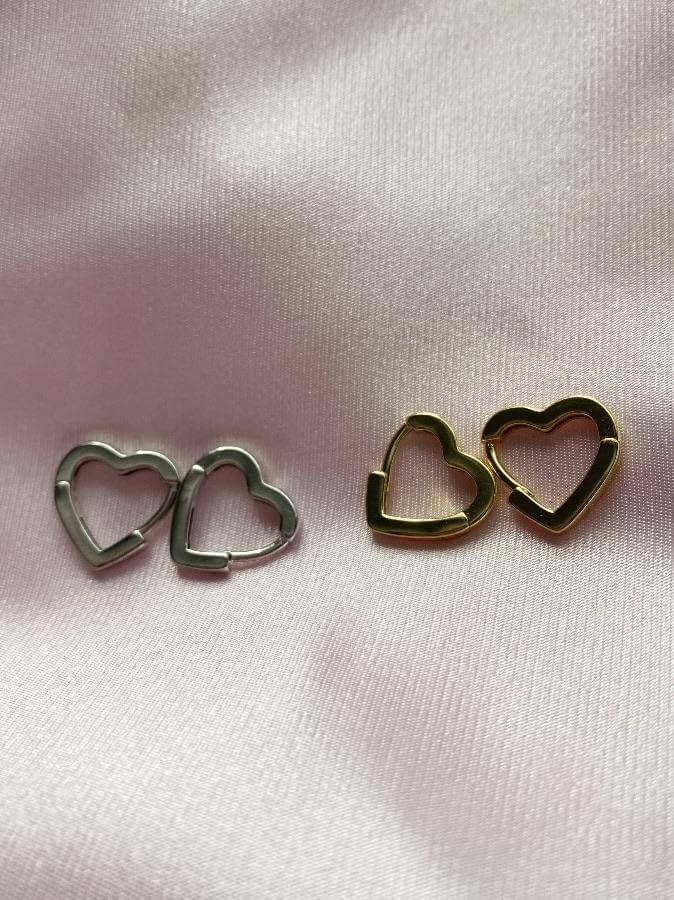 24k Hearts (Gold or Silver) - Luna Alaska Jewelry hoops huggies earrings jewelry best heart jewelry for women leverback earrings