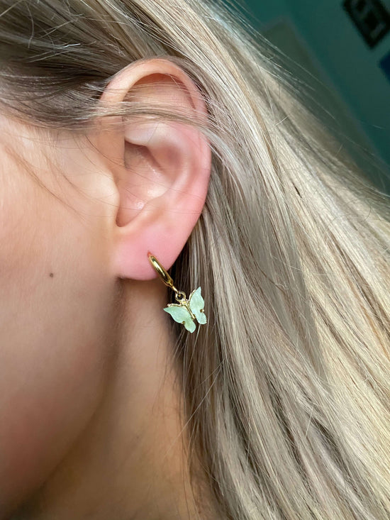 Clover Butterfly Huggies - Luna Alaska Jewelry