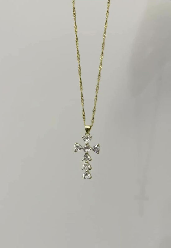 Cross My Heart Necklace (14k gold)