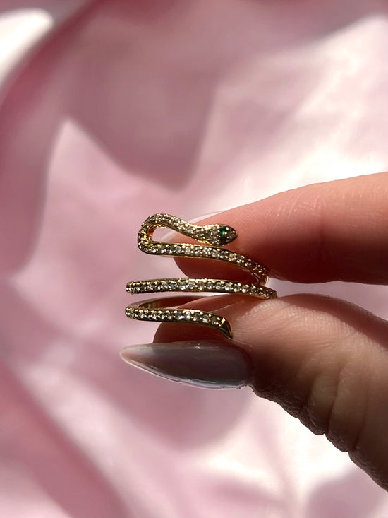Load image into Gallery viewer, Gemstone Snake Ring
