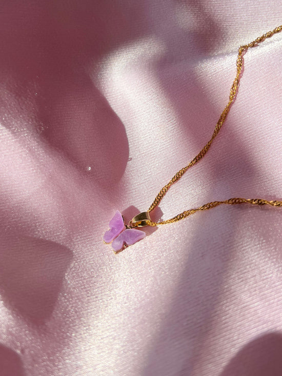 Violet Butterfly Necklace
