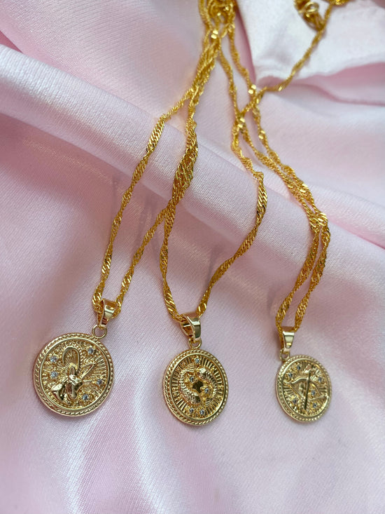 Load image into Gallery viewer, Zodiac Coin Necklace (18k gold)
