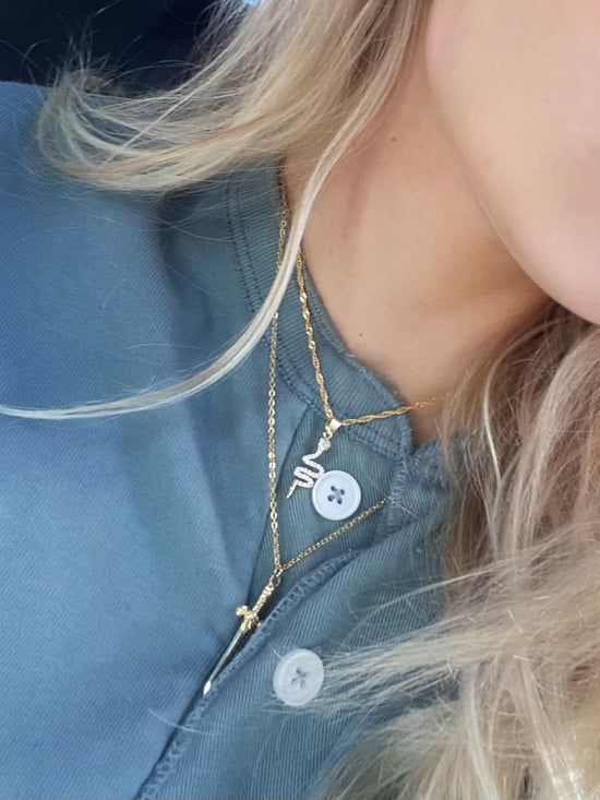 Gemstone Snake Necklace - Luna Alaska Jewelry