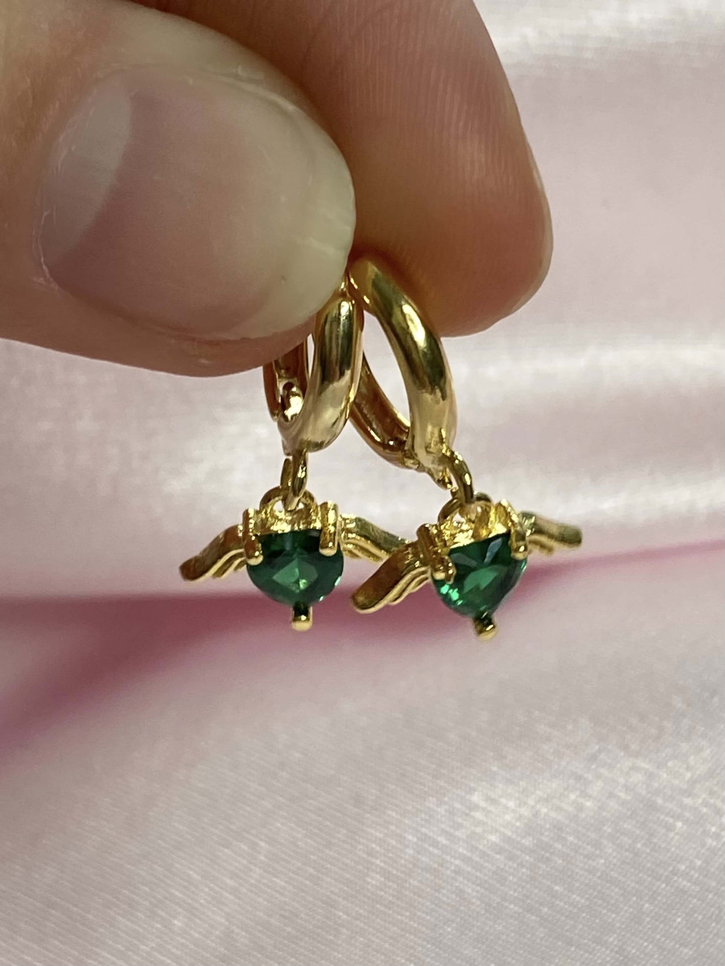 Emerald Heart Huggies - Luna Alaska Jewelry