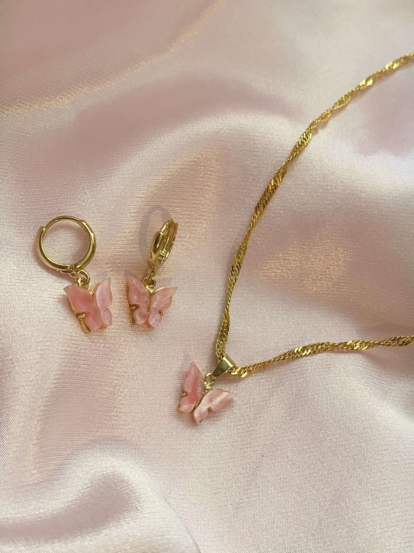 Bubble Gum Butterfly Necklace - Luna Alaska Jewelry