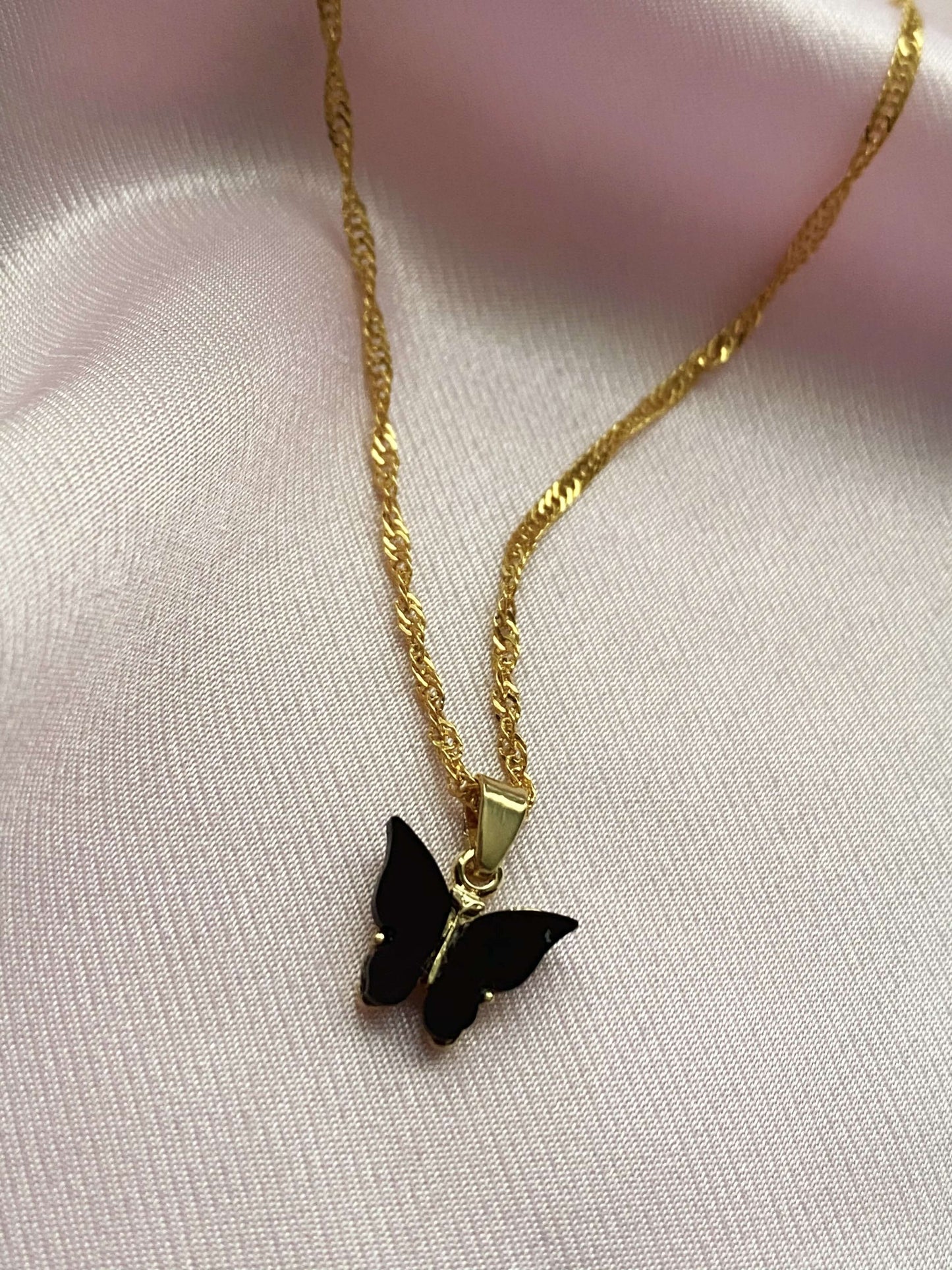 Onyx Butterfly Necklace - Luna Alaska Jewelry