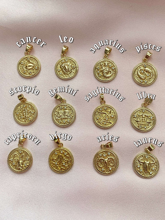 Zodiac Coin Necklace (18k gold) - Luna Alaska Jewelry